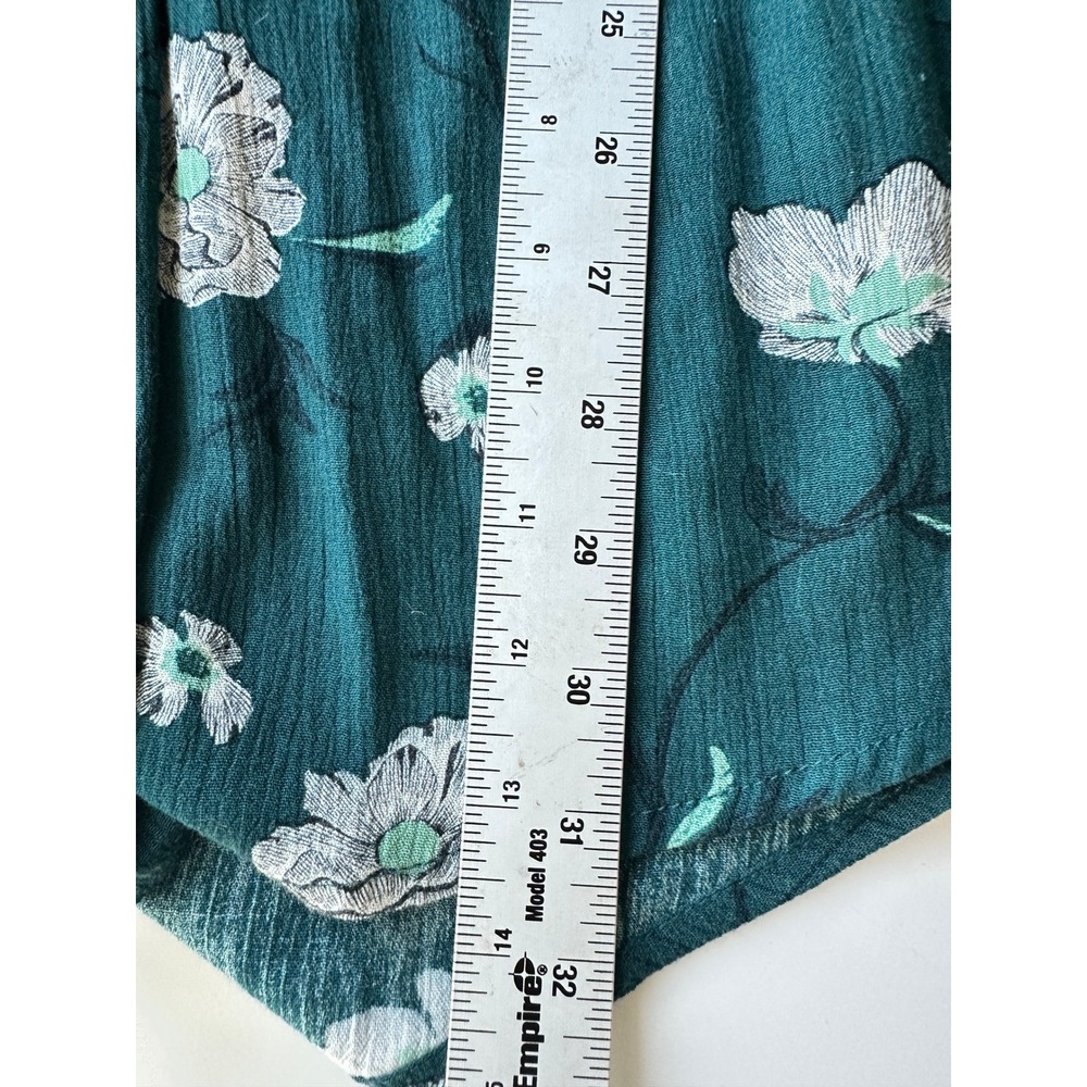 Torrid Babydoll Tunic Teal Floral Smocked Boho Cottagecore Casual Size 1 Casual - Picture 16 of 16